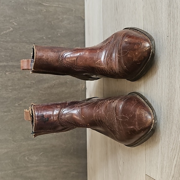 Vintage Ranchero Western Heritage Leather Ankle Cowboy Cowgirl Boots, Size 7 - Picture 6 of 17